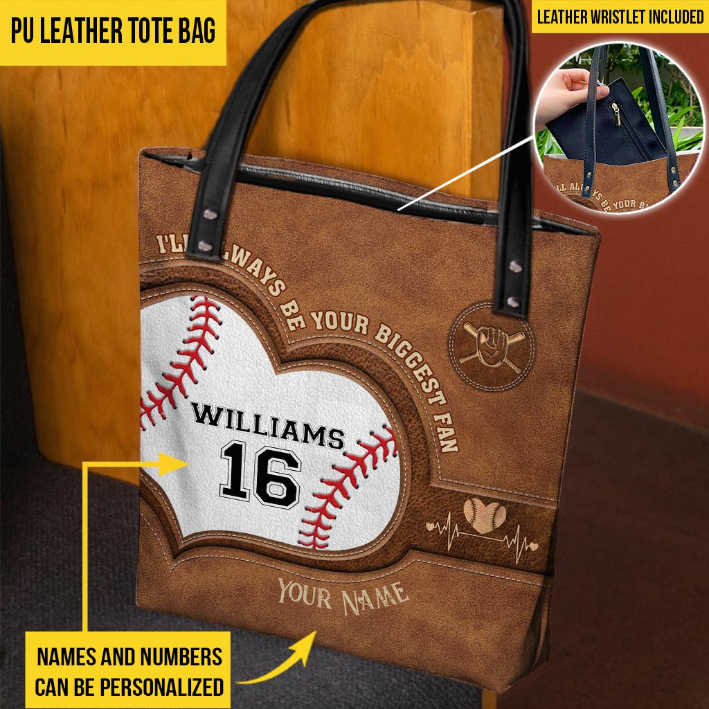 I'll Always Be Your Biggest Fan - Personalized Baseball Tote Bag