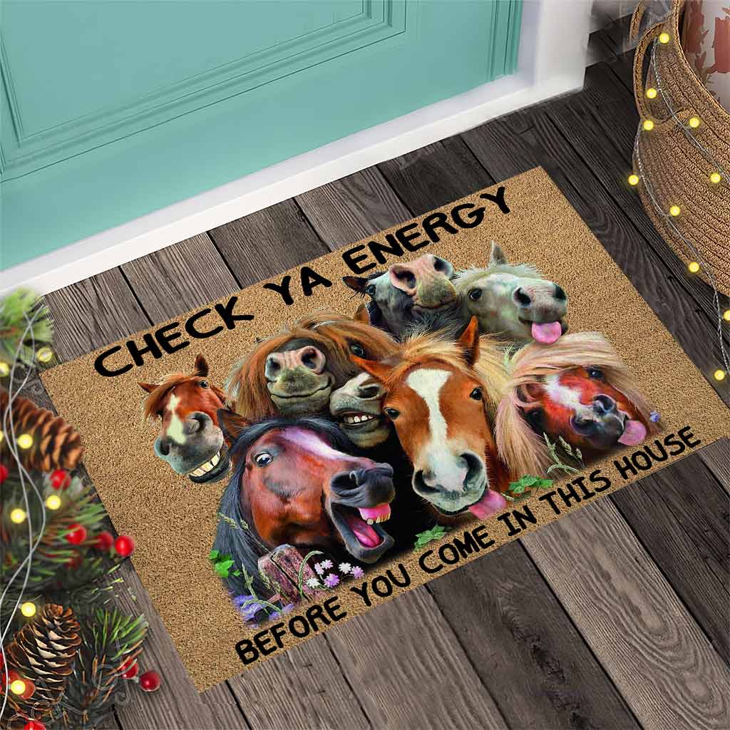 Check Ya Energy - Horse Coir Pattern Print Doormat