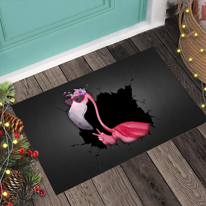 Hello Flamingo Doormat