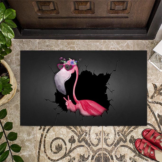 Hello Flamingo Doormat