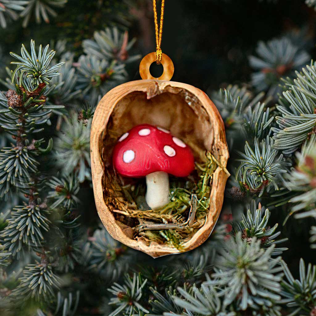 Cute Mushroom - Christmas Ornament With 3D Pattern Print (Printed On Both Sides)