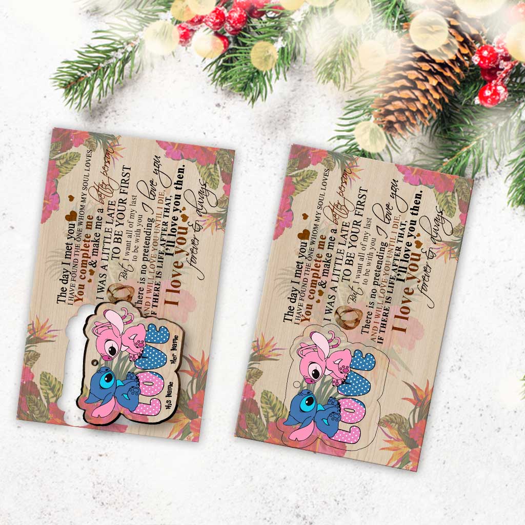 To My Husband - Personalized Christmas Ohana Wooden Card Pop Out Ornament