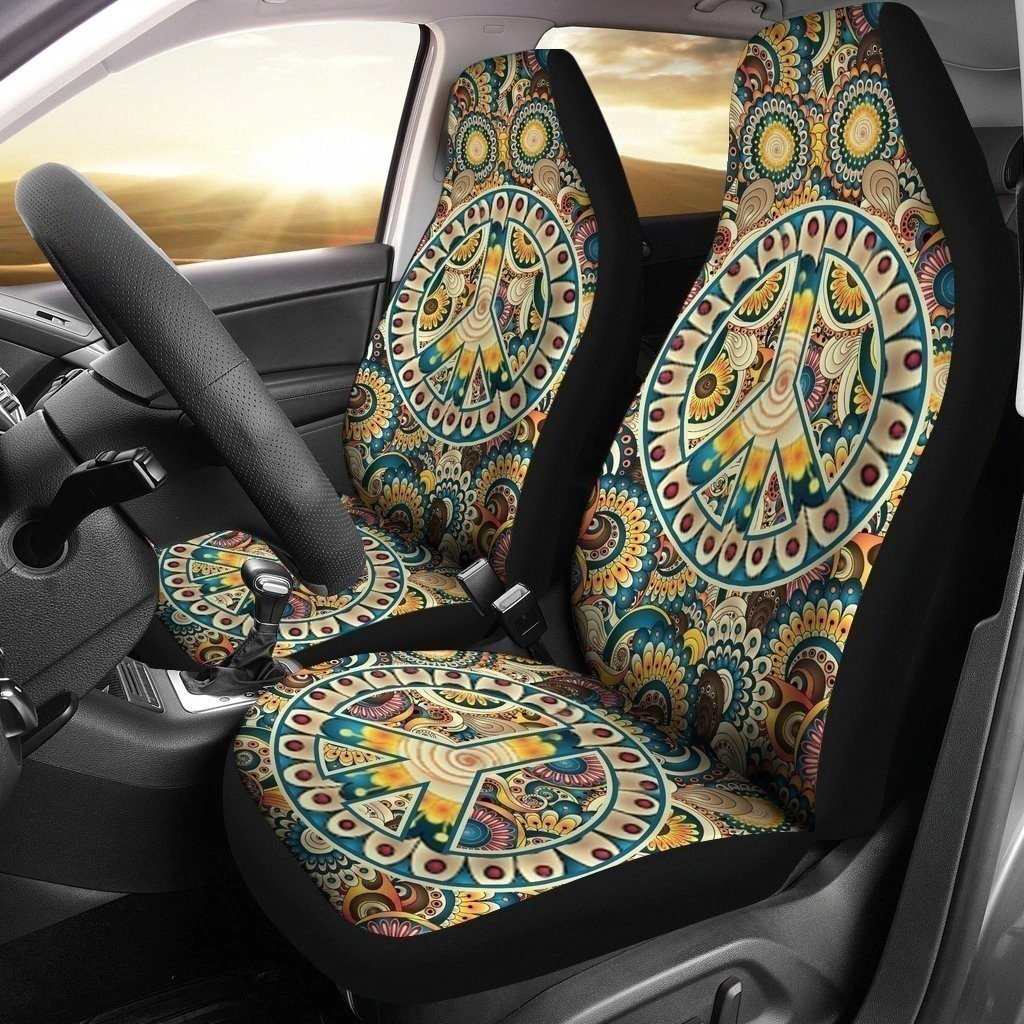 Symbol Peace Hippie - Hippie Seat Covers 0921