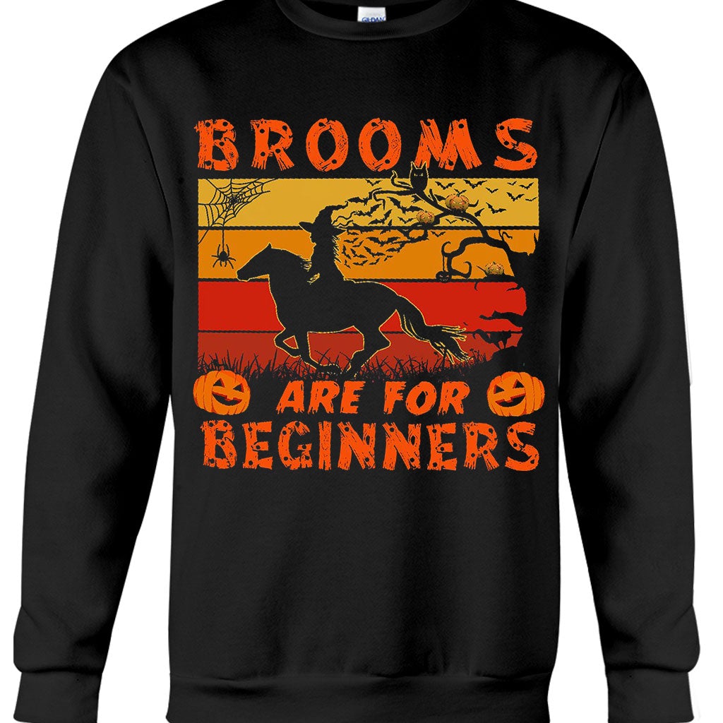 Brooms Are For Beginners Halloween  - Horse T-shirt And Hoodie 092021