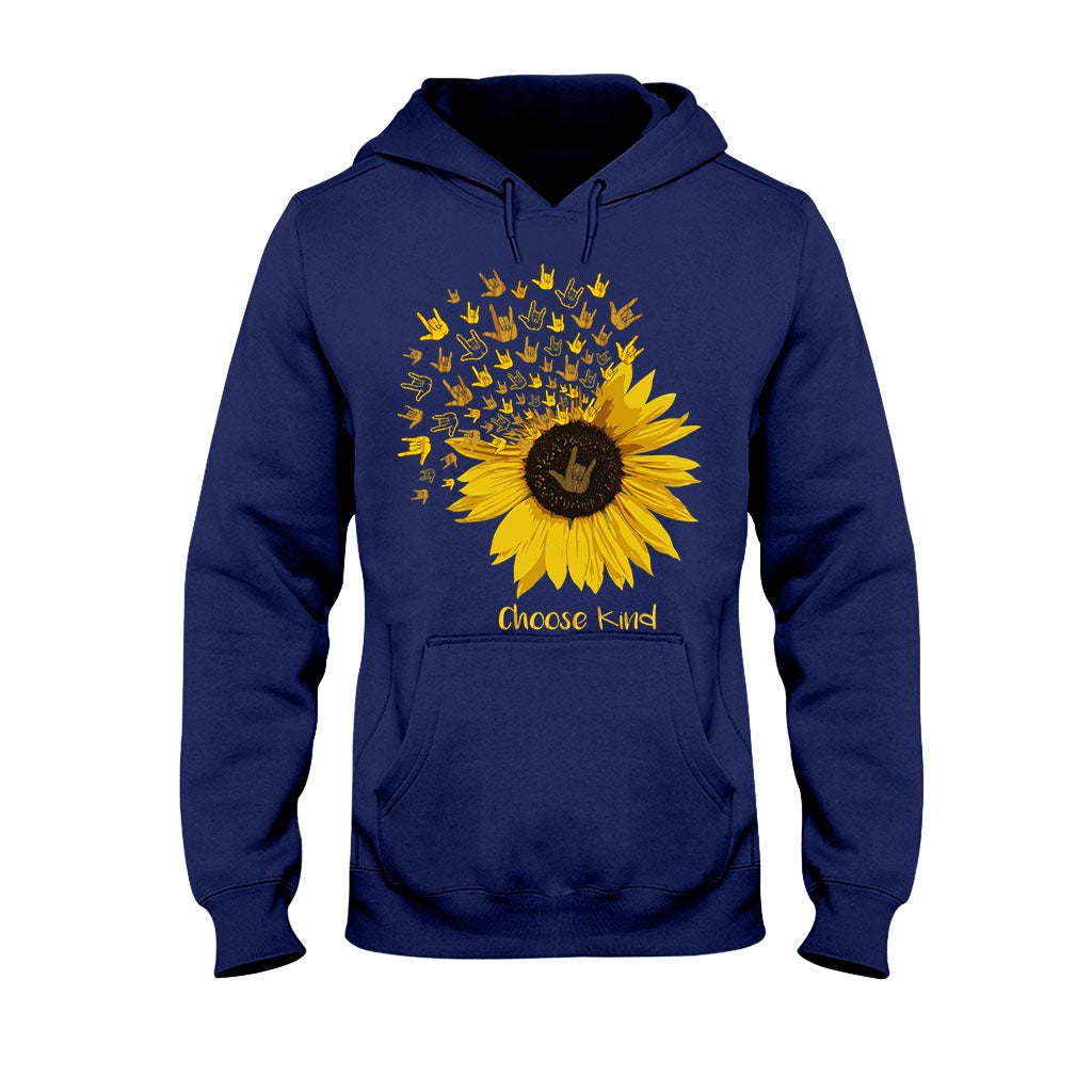 Choose Kind Sunflower - ASL T-shirt and Hoodie 112021