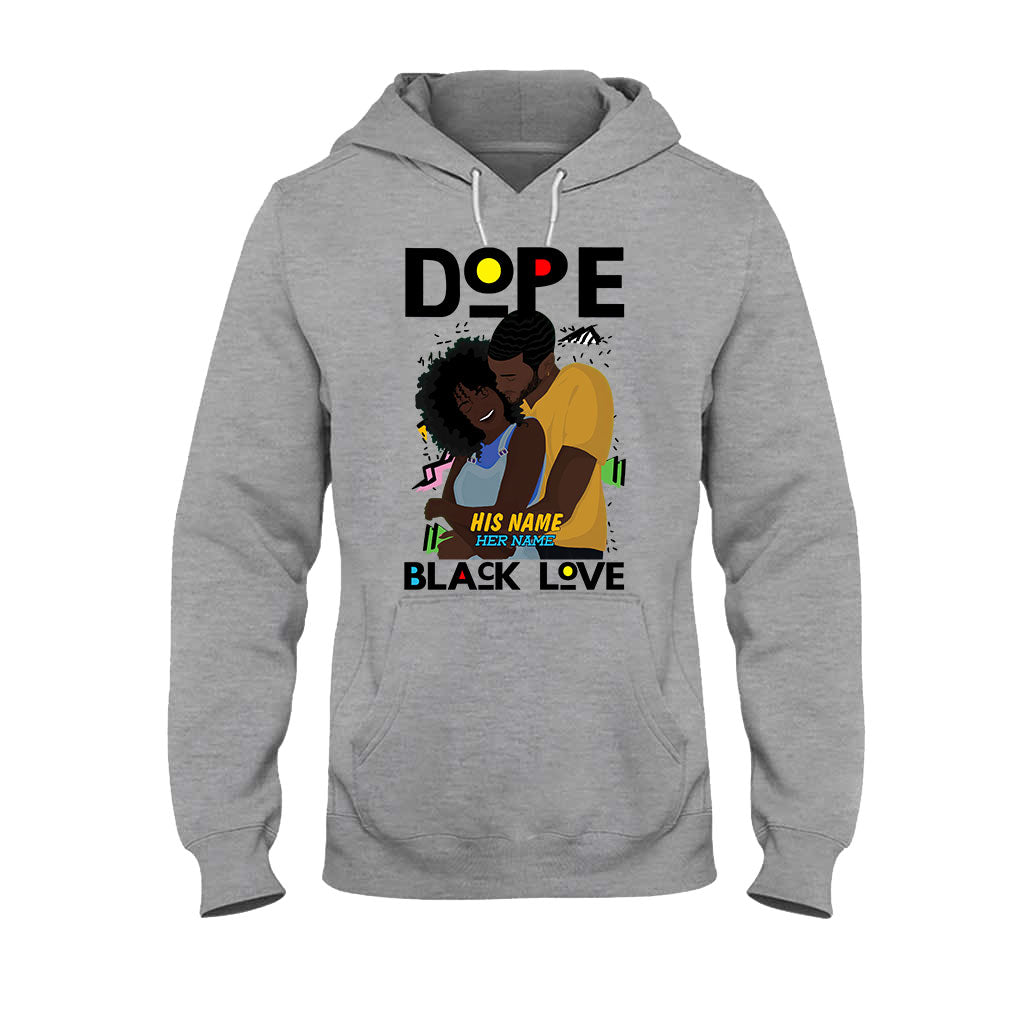 Dope Black Love Afro Couple - Personalized African American T-shirt and Hoodie