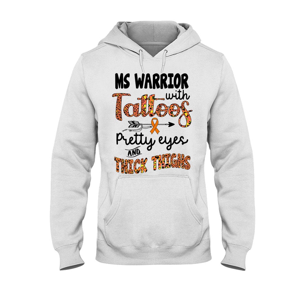 Ms Warrior With Tattoos  - Multiple Sclerosis Awareness T-shirt And Hoodie 092021