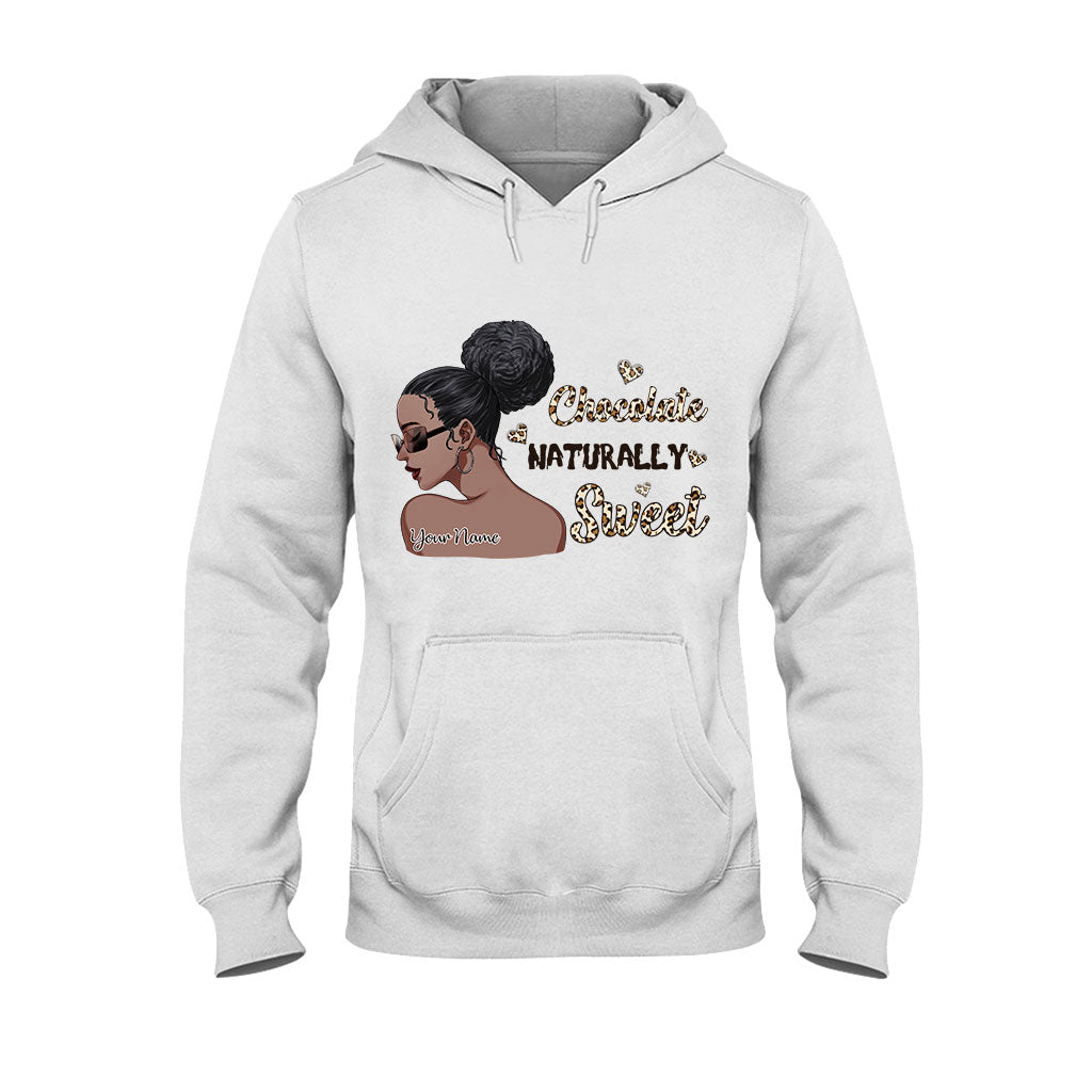 Chocolate Naturally Sweet Afro Girl - Personalized African American T-shirt and Hoodie