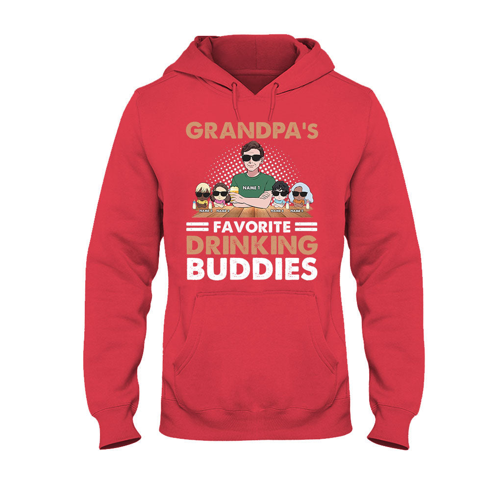 Grandpa's Favorite Drinking Buddies - Personalized Father's Day Kid Shirts