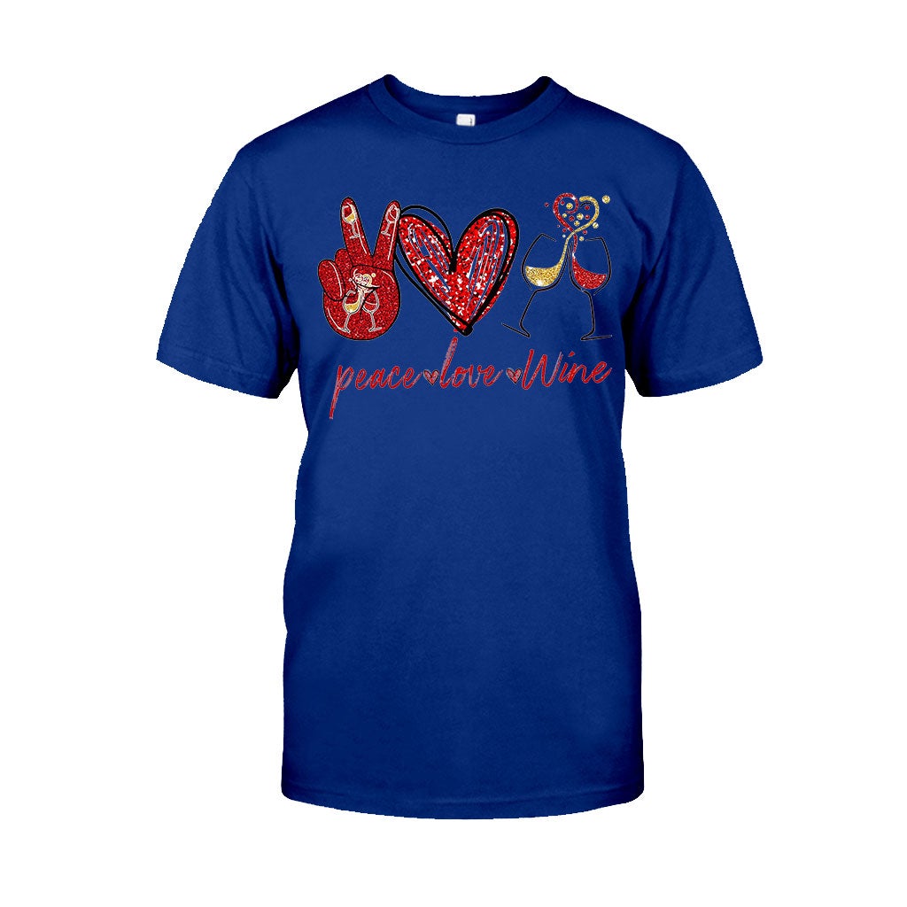 Peace Love Wine T-shirt And Hoodie 062021