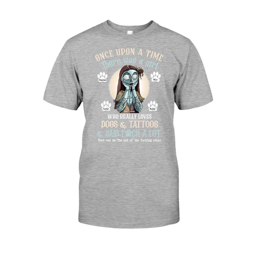 A Girl Who Really Loves Dog Tattoo - Personalized T-shirt and Hoodie