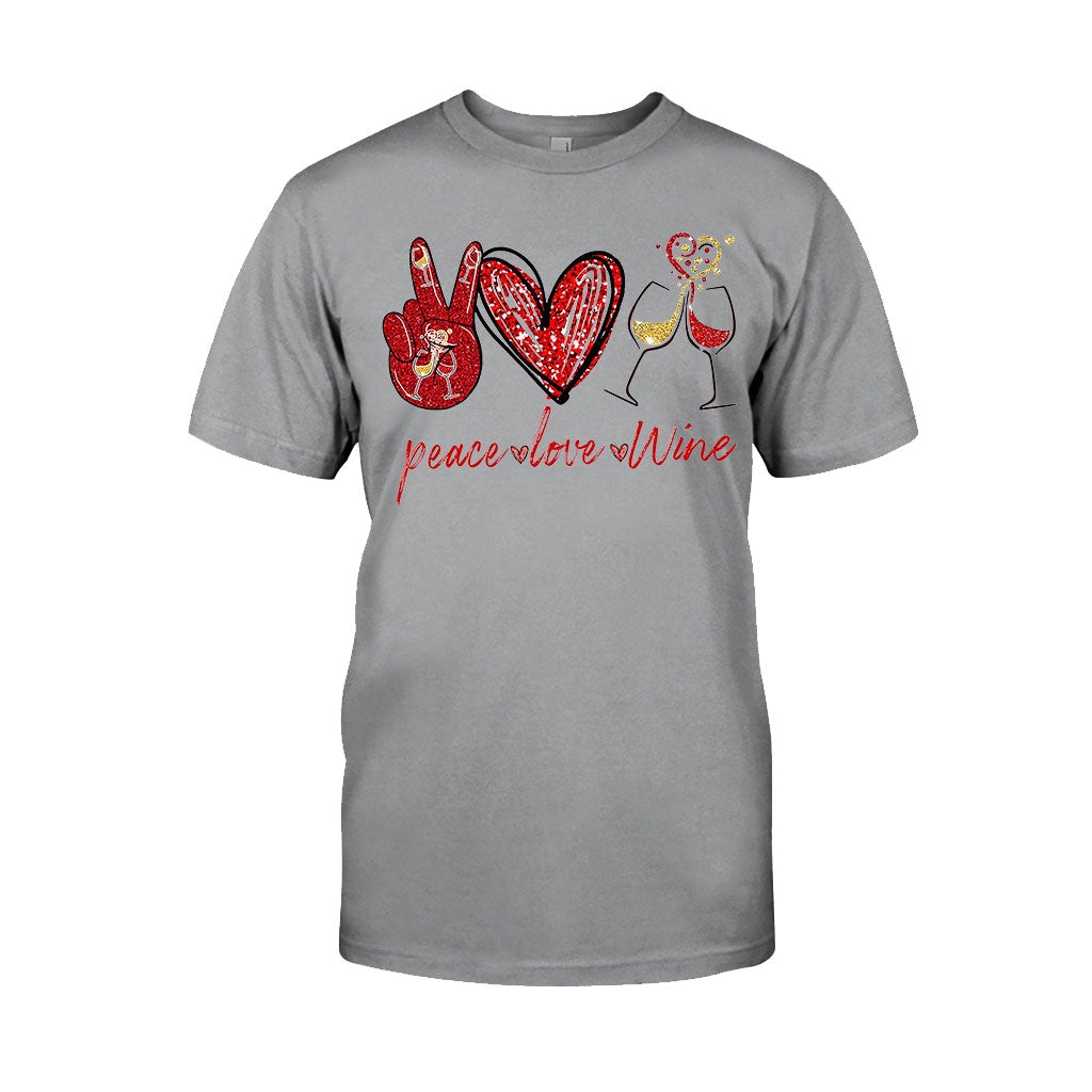 Peace Love Wine T-shirt And Hoodie 062021