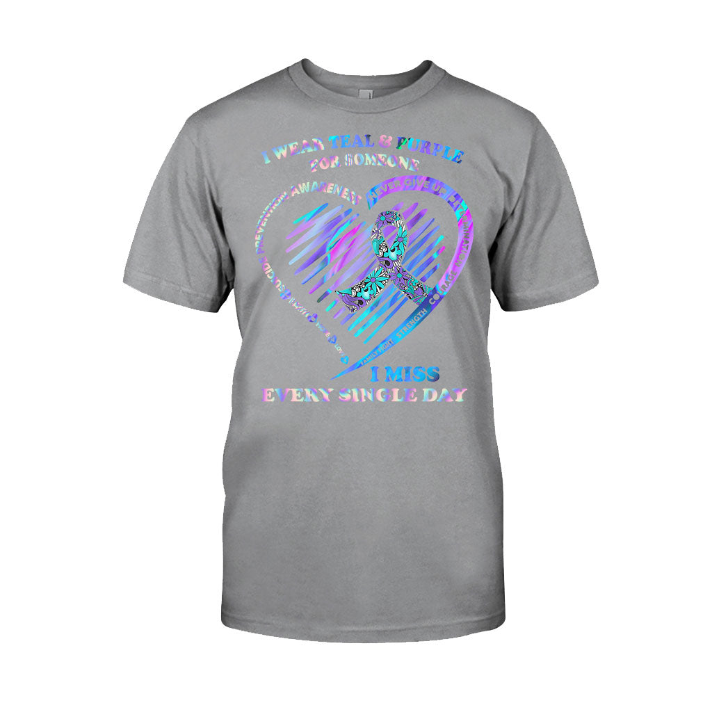 I Wear Teal And Purple - Suicide Prevention T-shirt And Hoodie 062021