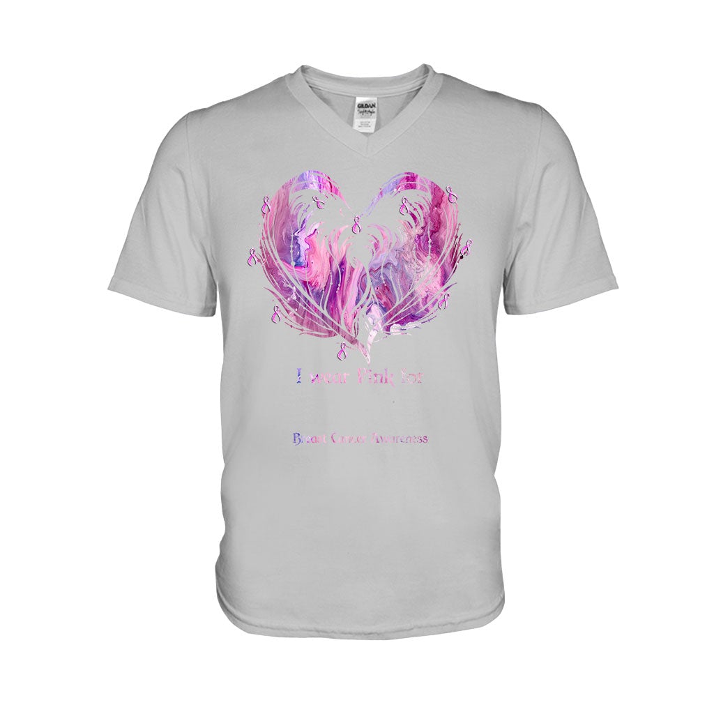 I Wear Pink - Breast Cancer Awareness Personalized T-shirt And Hoodie