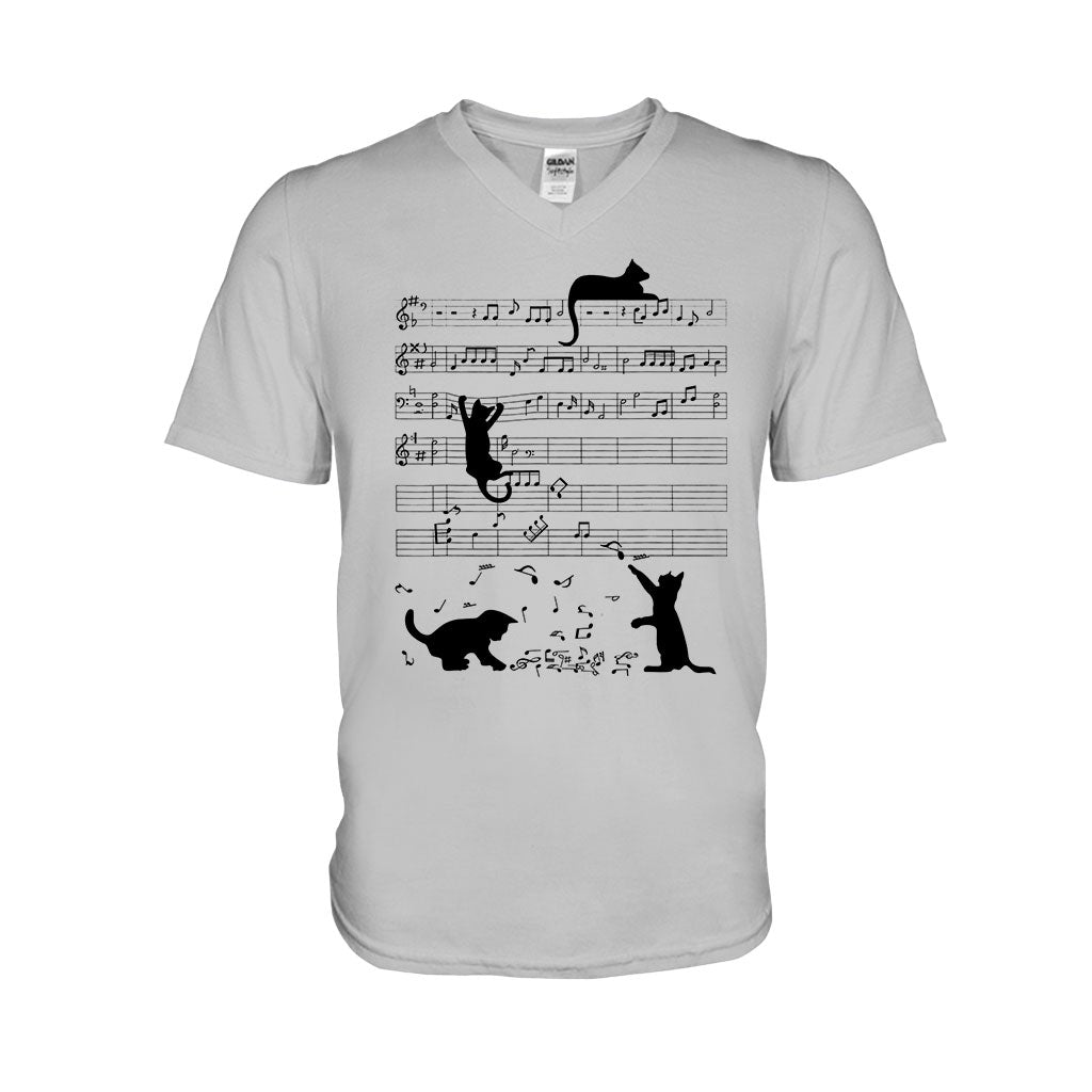 Music and Cats  - Black Cat T-shirt And Hoodie 062021