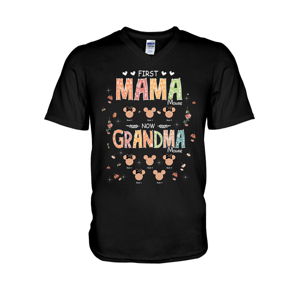 First Mama Mouse Now Grandma Mouse - Personalized Mother's Day Grandma T-shirt and Hoodie