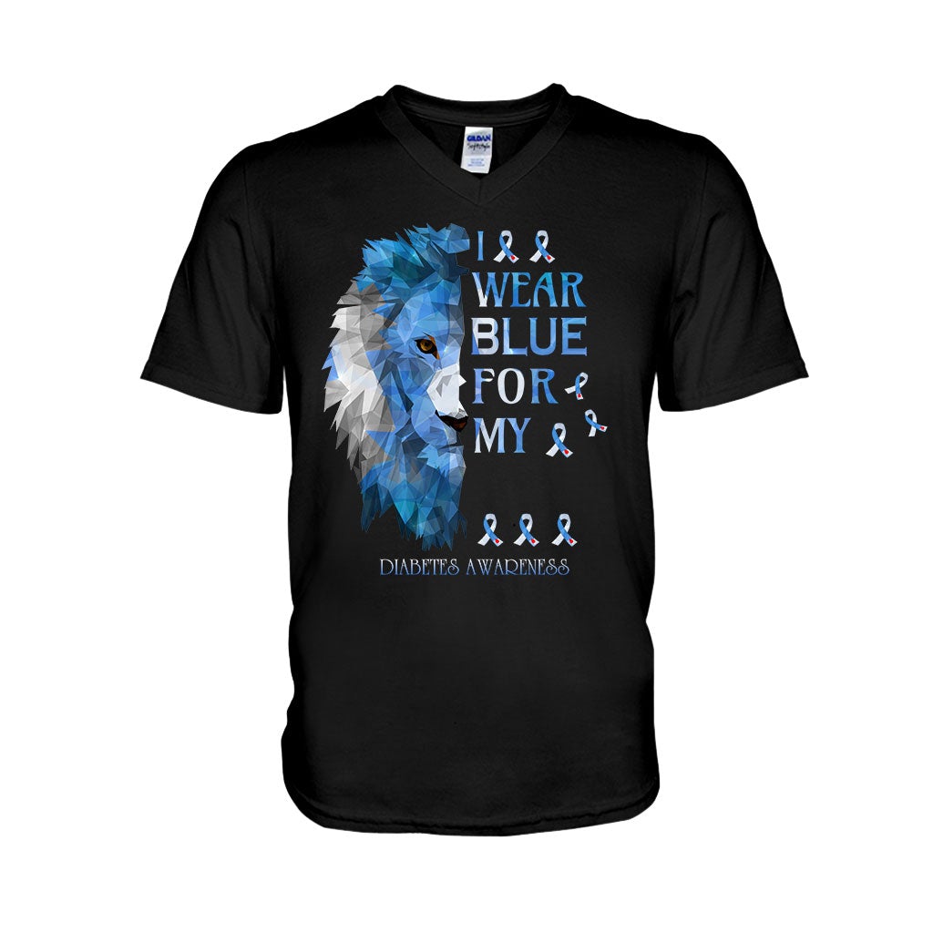 I Wear Blue For My Father - Diabetes Awareness Personalized T-shirt And Hoodie