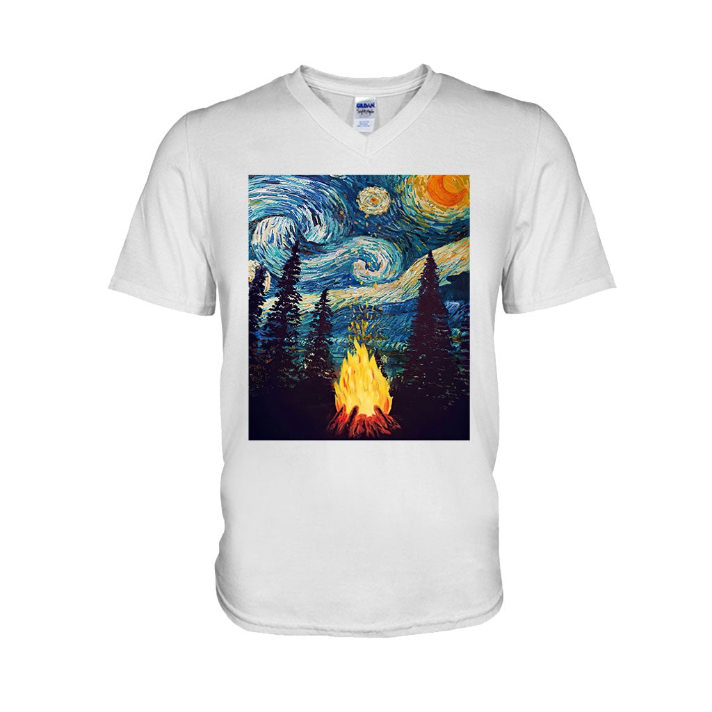 Campfire Starry Night - Camping T-shirt and Hoodie 112021