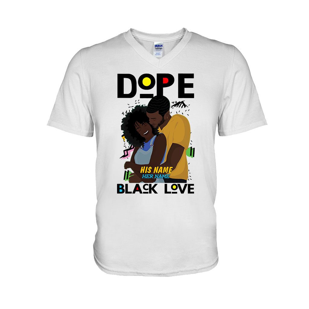 Dope Black Love Afro Couple - Personalized African American T-shirt and Hoodie