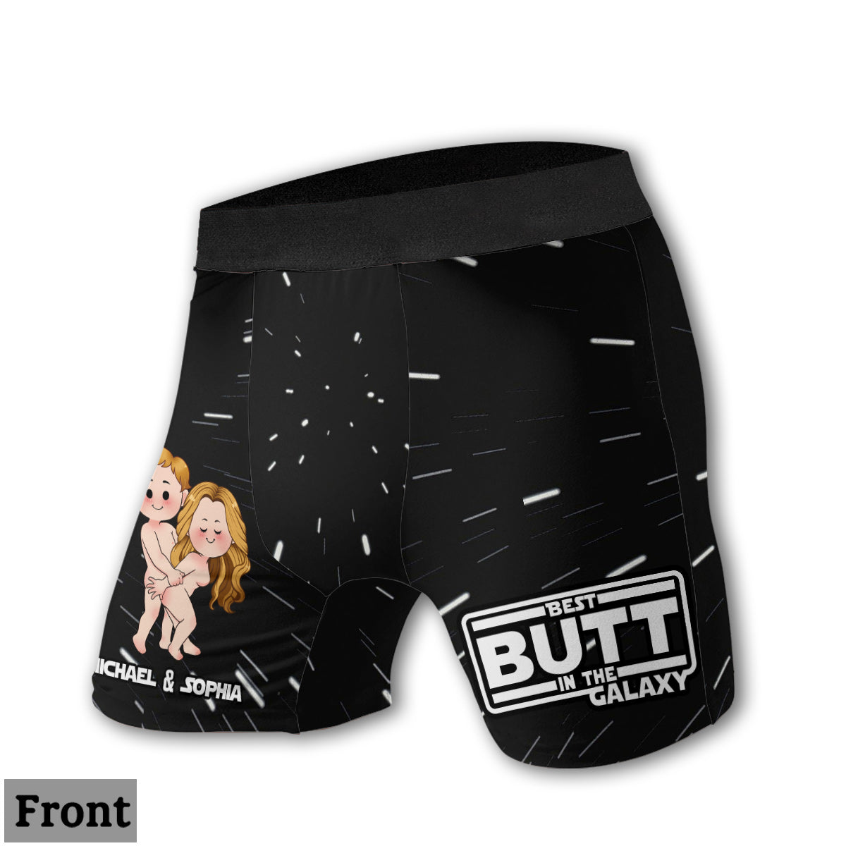 Best Butt In The Galaxy - Personalized Couple Women Briefs & Men Boxer Briefs