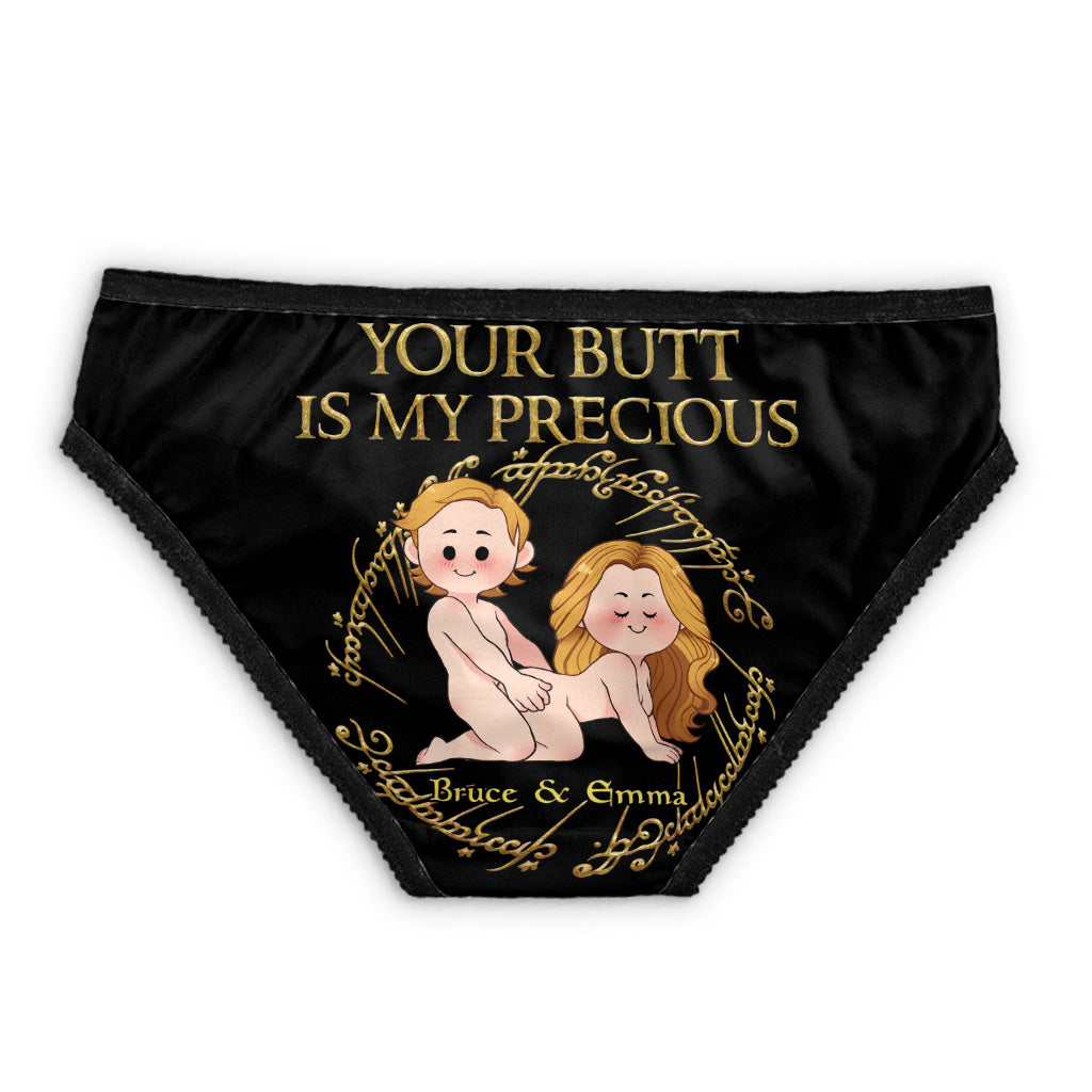 My Butt Is My Precious - Personalized Couple Lace Border Women Briefs And Men’s Boxer Briefs