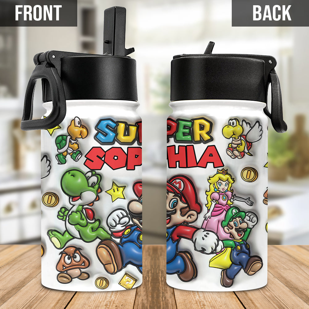 Super Mario - Personalized Super Plumber Kids Water Bottle