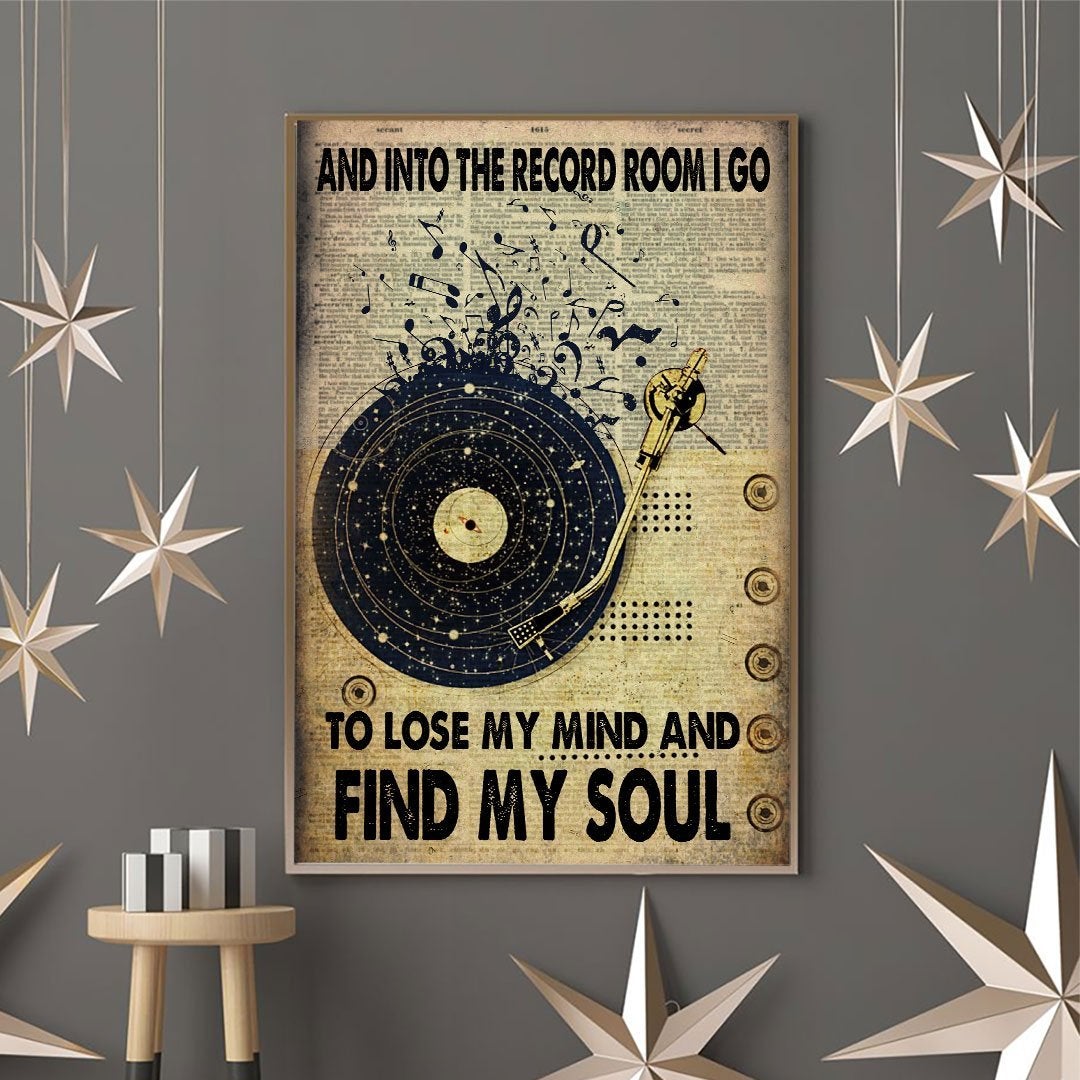 And Into The Record Room - Vinyl Records Poster