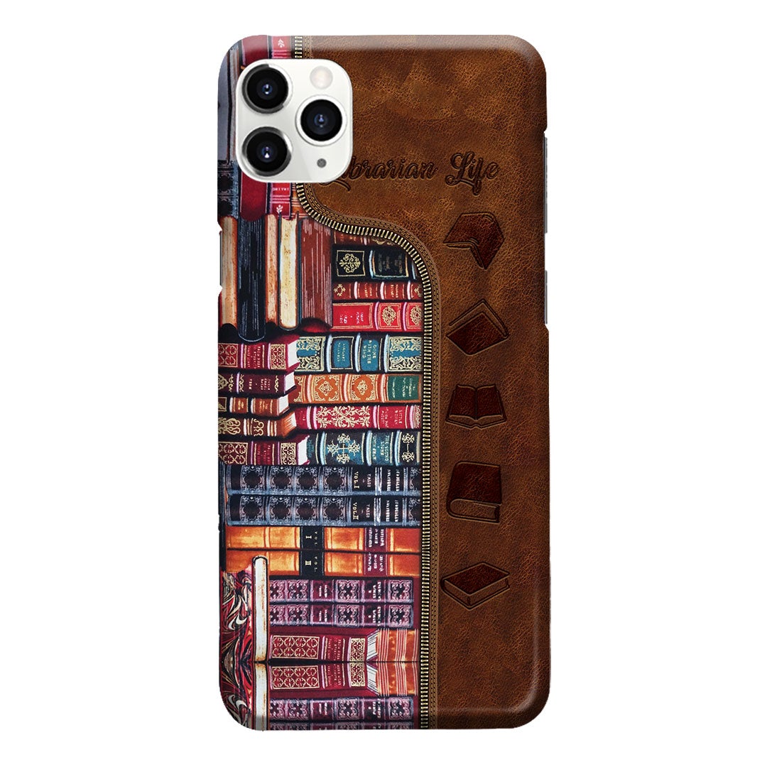 Librarian Leather Pattern Print Phone Case