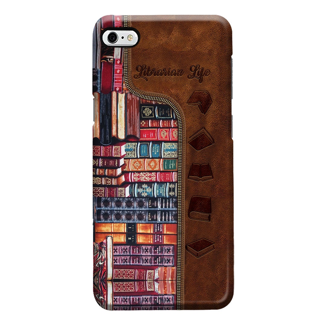 Librarian Leather Pattern Print Phone Case