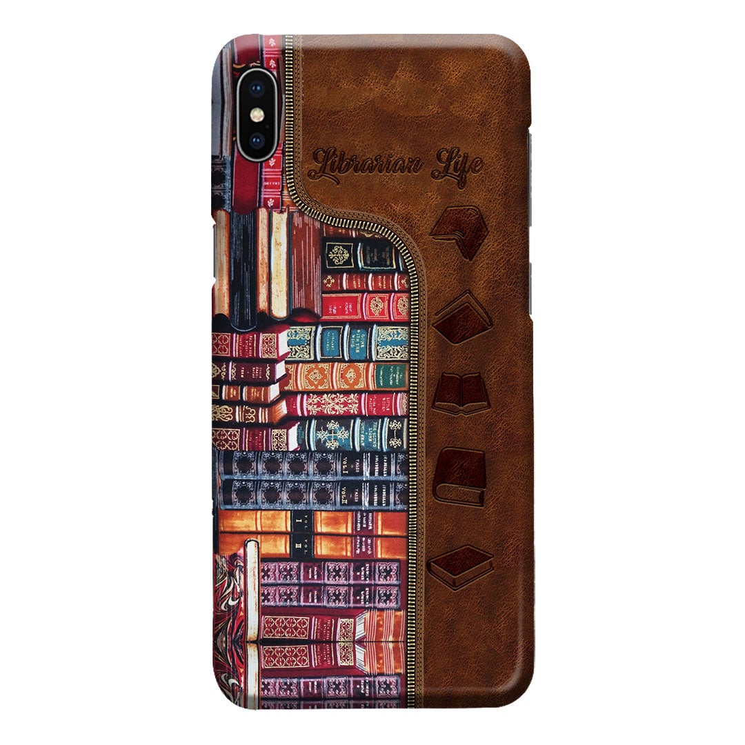 Librarian Leather Pattern Print Phone Case