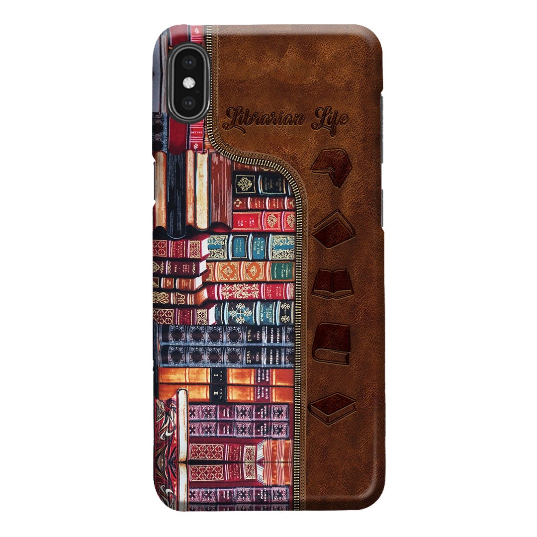 Librarian Leather Pattern Print Phone Case