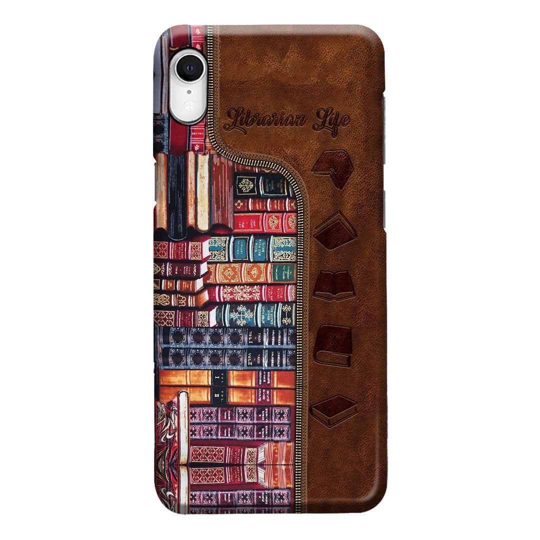 Librarian Leather Pattern Print Phone Case