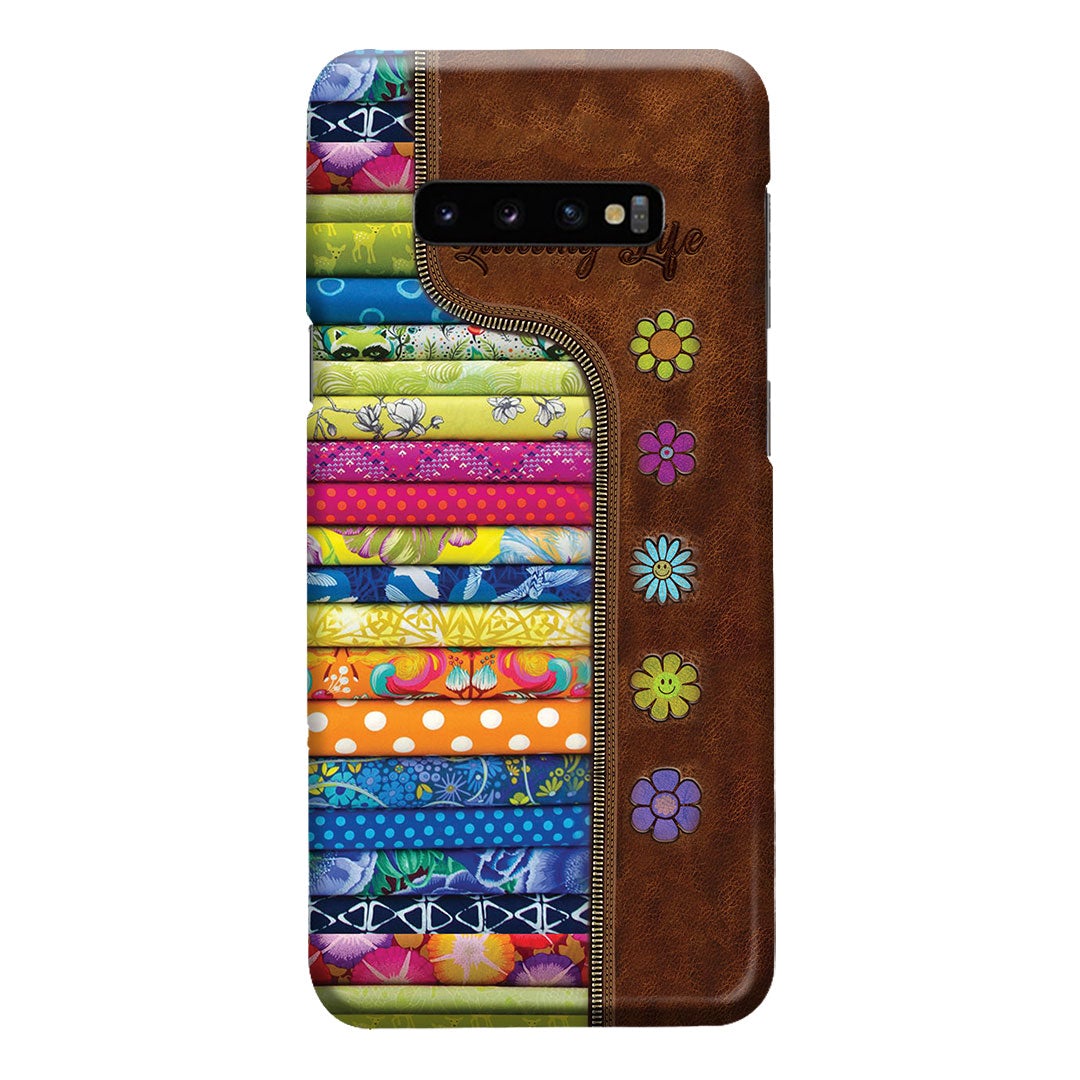 Quilting Life Leather Pattern Print Phone Case