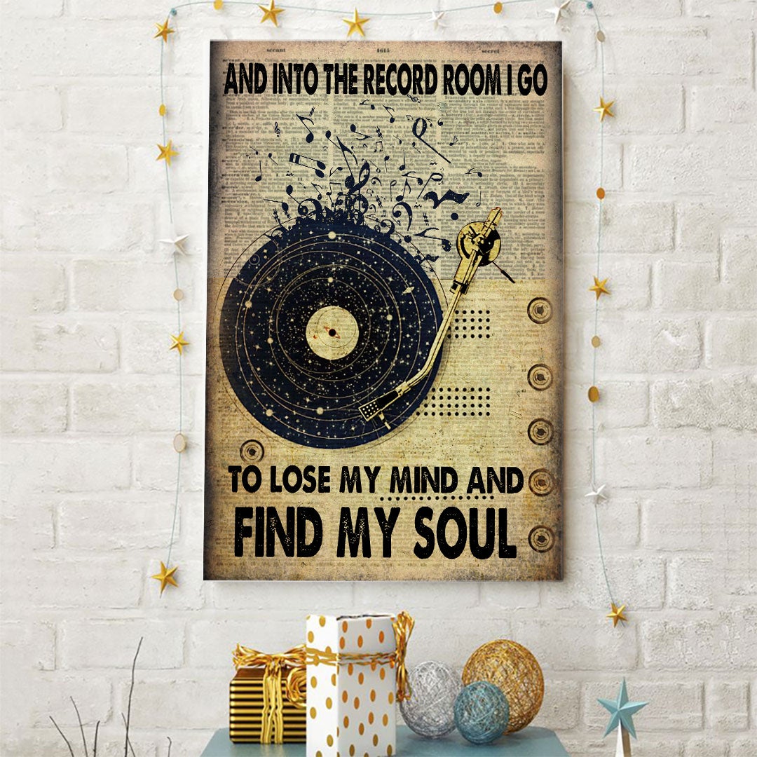 And Into The Record Room - Vinyl Records Poster