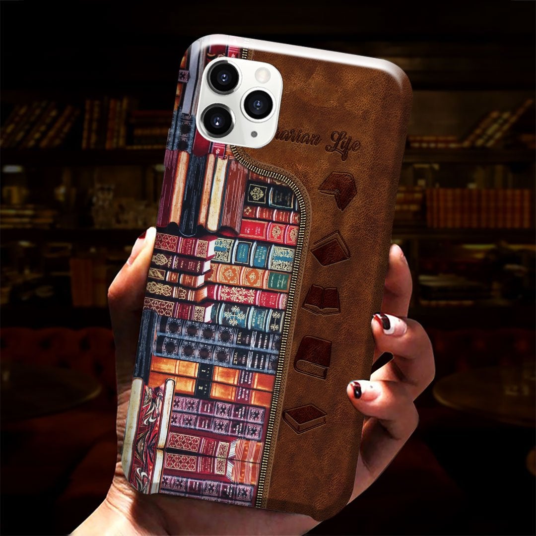 Librarian Leather Pattern Print Phone Case