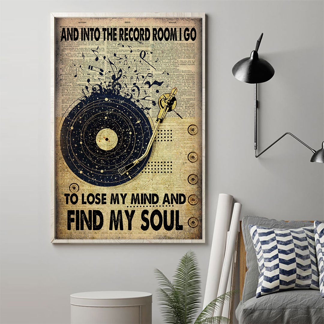 And Into The Record Room - Vinyl Records Poster