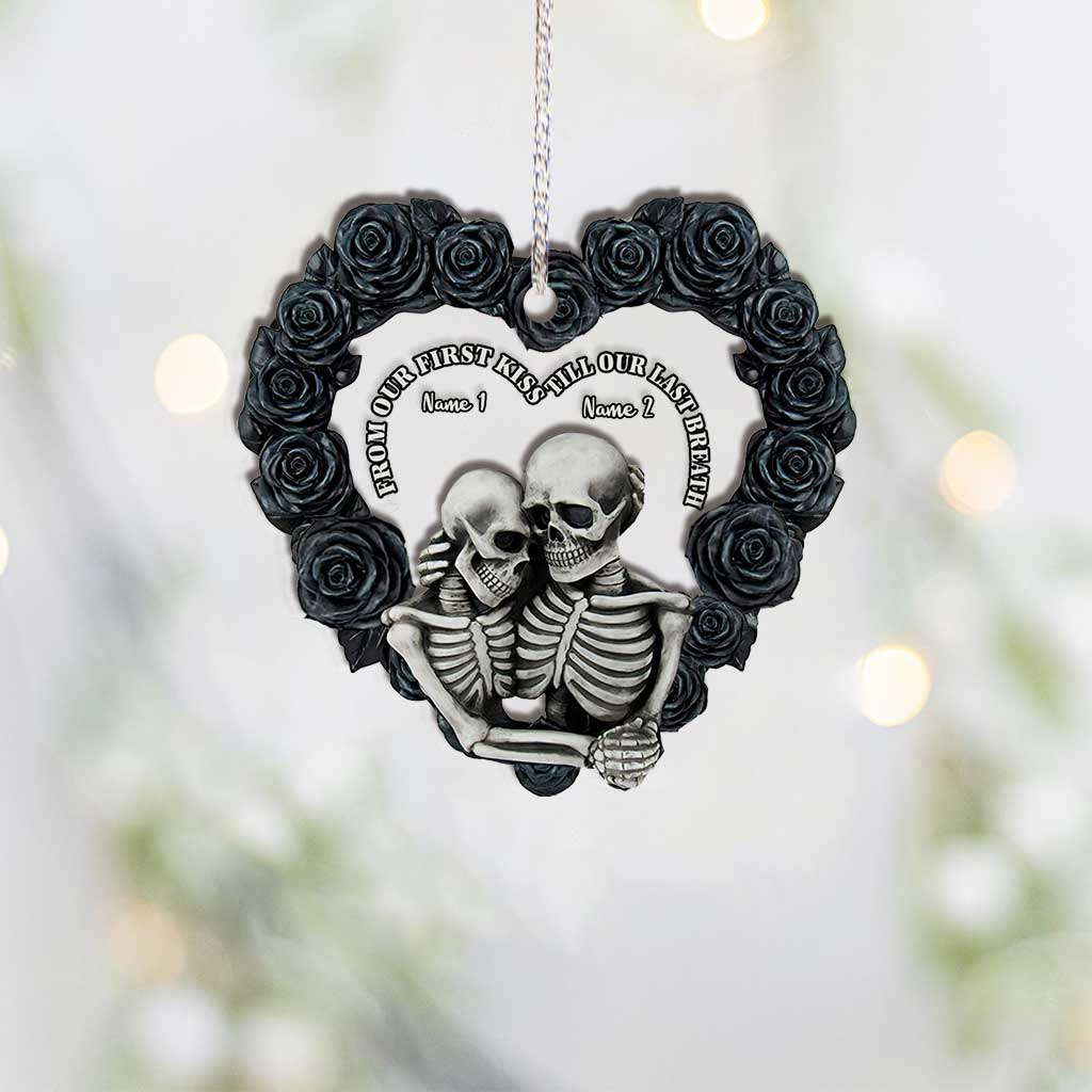Till Our Last Breath - Personalized Christmas Skull Layers Mix Ornament
