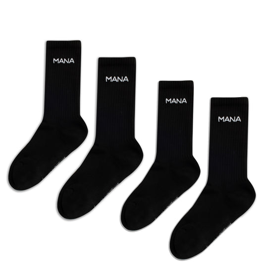 Organic Crew Socks - Black, MANA The Movement