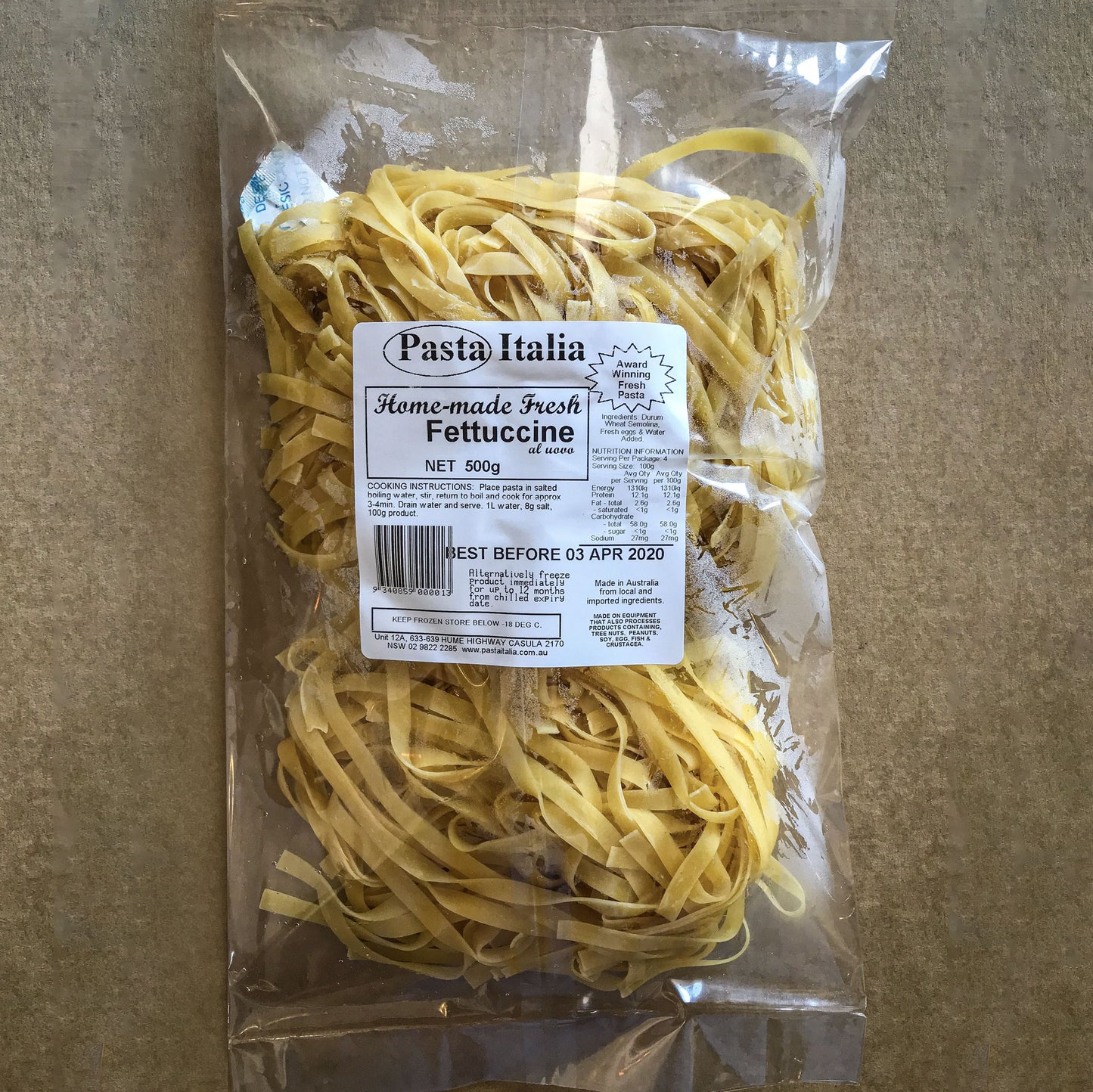 Egg Fettuccine (Fresh Pasta) - 500g – Pasta Italia