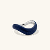 Dôme Figure Ring featuring a blue band with silver accents, showcasing unique curves inspired by slow, intentional movement.