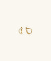 Gloria Pavé Diamond C Hoops featuring gold design with pavé diamonds, ideal for enhancing an earring stack with maximum diamond effect.