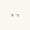 Bezel Round Lab Grown Diamond Studs 0.5 ct, featuring sparkling lab grown diamonds set in handcrafted 14k solid gold earrings.