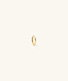 Mini Hoop: A close-up of a lightweight gold ring with a hinge clasp, designed for everyday wear. Sold individually.