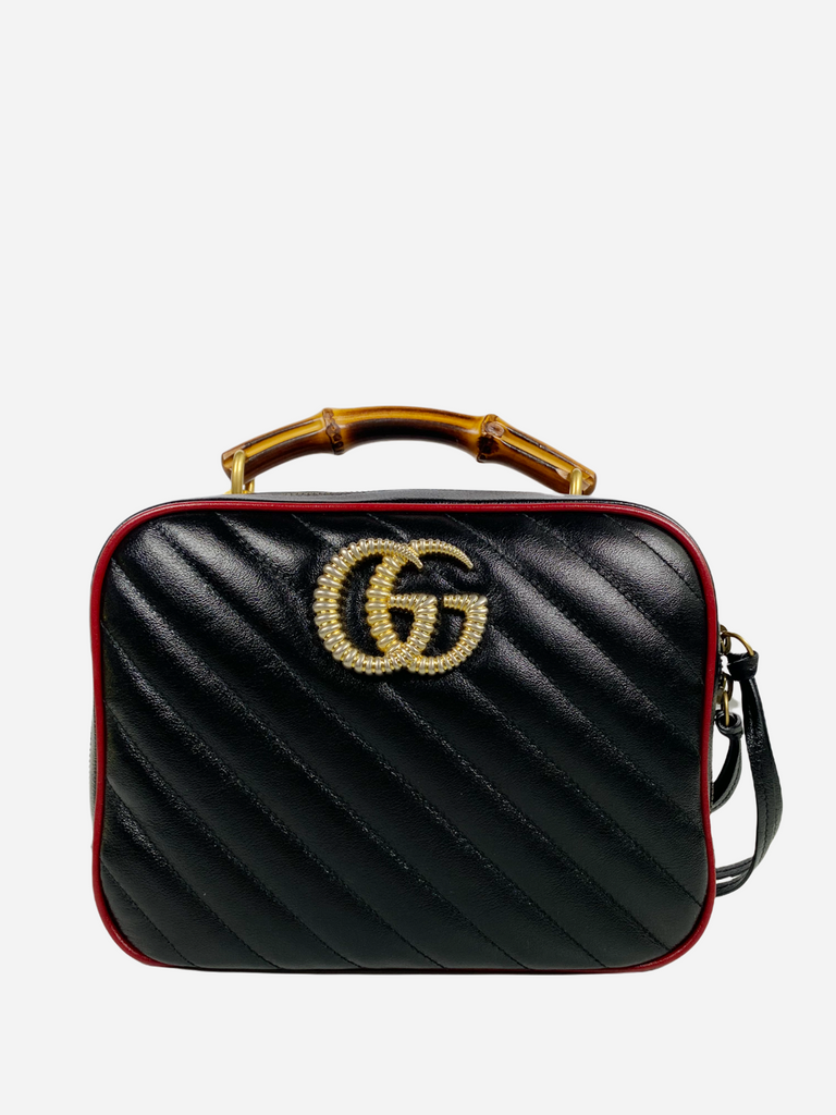 gucci bamboo handle marmont shoulder bag