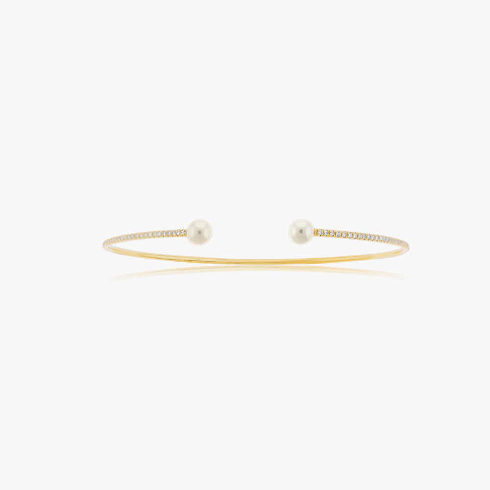 Pearl and Micropavé Diamond Bangle