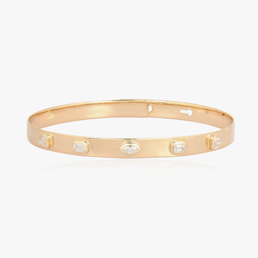 Multi-shape Diamond Bangle