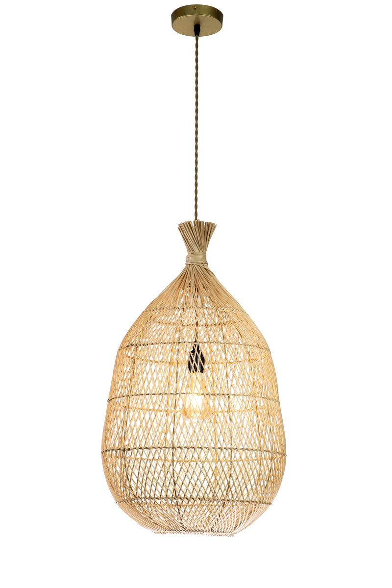 Handmade Rattan Teardrop Pendant Light