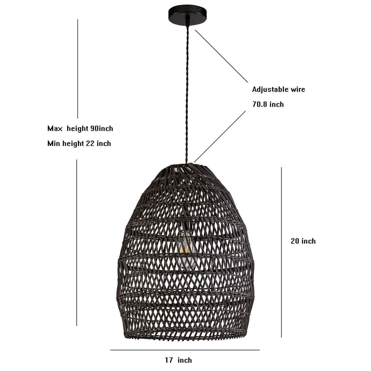 Veremund Light Bell Pendant Wicker Rattan Light