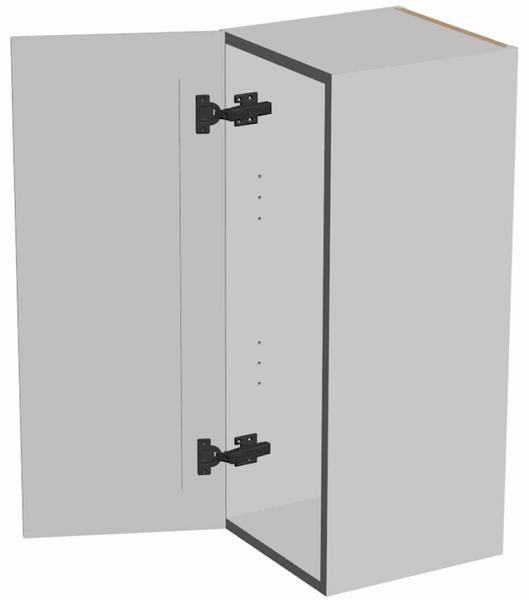 A PKB Cabinetry White Shaker RTA Wall Cabinet with the door and base connected