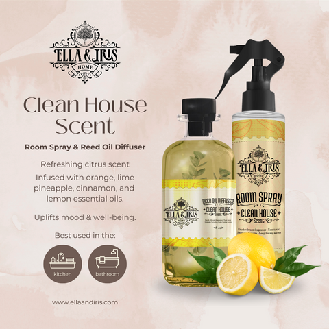Lemon essential oil infused home fragrance